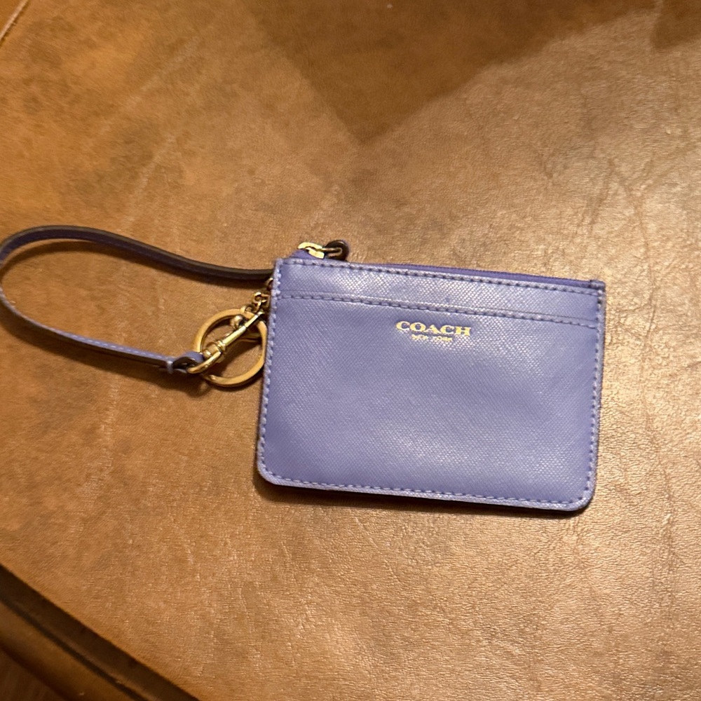 Coach Purple Wristlet with Gold Hardware